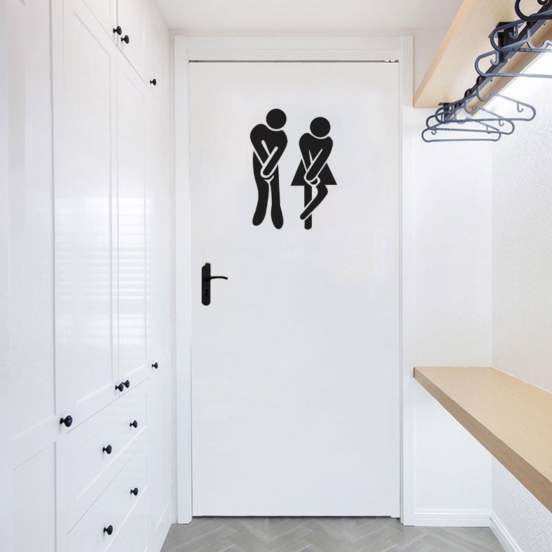 [Checkout Rp1000] RELIZA WALL STICKER TOILET GIRL AND BOY STIKER DINDING