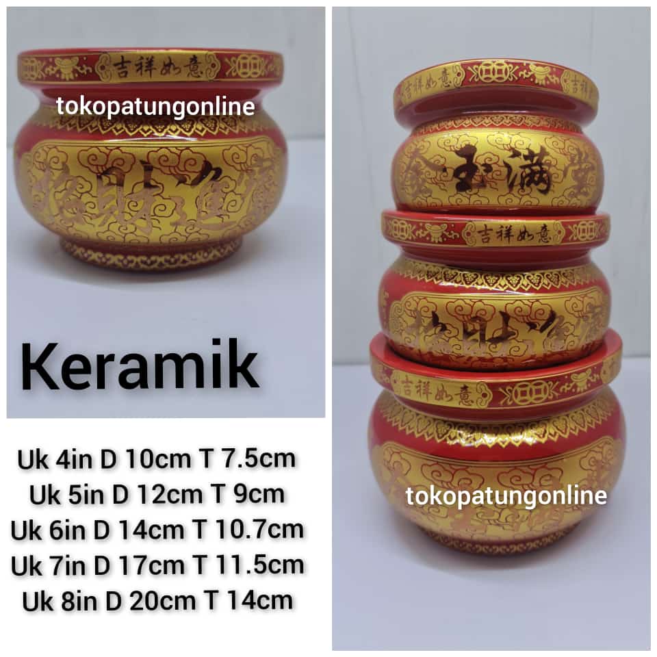 Hiolo Keramik Merah Zhao Chai Jin Bao 08 8in