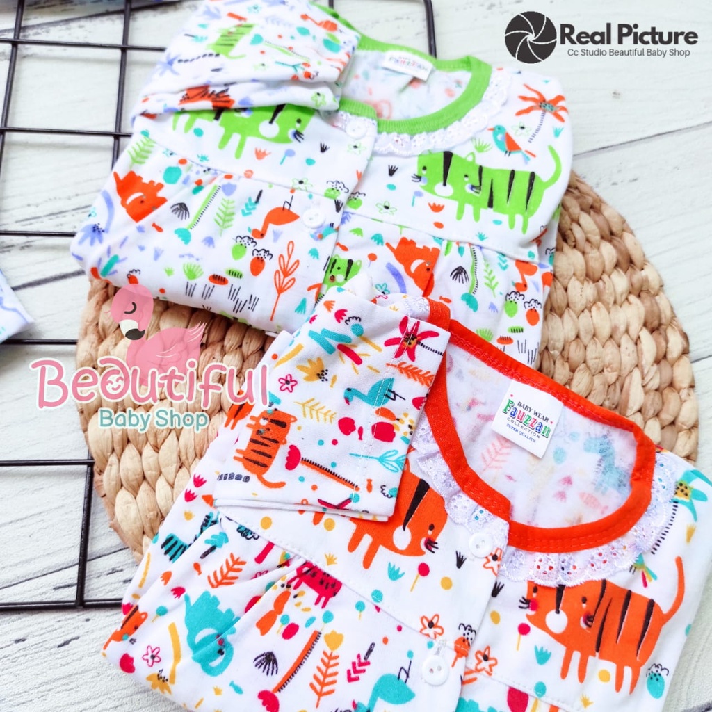 Setelan Baju Bayi Perempuan Lengan Panjang Motif Animal Jungle / Setelan Piyama Bayi Perempuan / Baju Bayi Panjang Merk Fauzan / Baju Tidur Bayi Perempuan / Baby.ou_