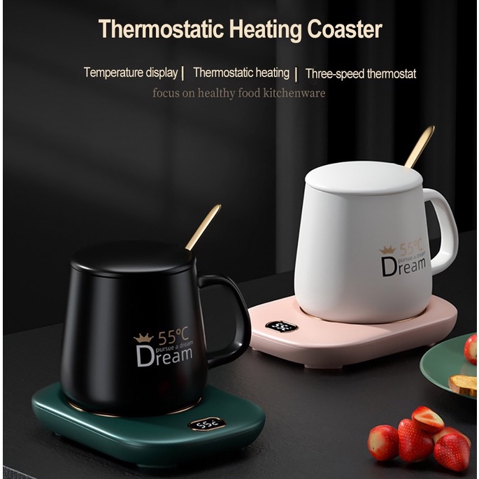 Pemanas Gelas Kopi Electric USB port sensor sentuh  penghangat kopi otomatis suhu stabil Coaster Coffee Cup Warmer Heating Pad Smart Coffee Mug Cup Warmer Heating Coasters USB Charging Milk Tea Water Constant-temperatures Mug Set For Home Heating Mugs Pad