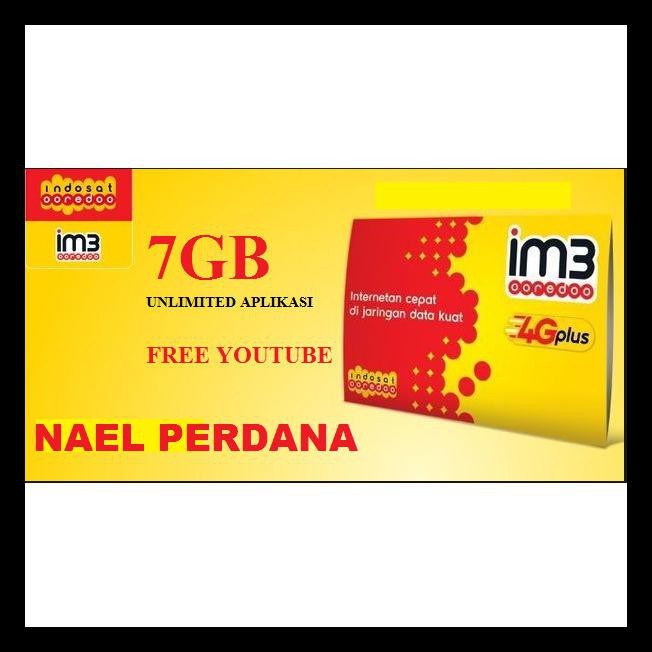Perdana Indosat Unlimited Aplikasi + Kuota 7Gb Kode 1423