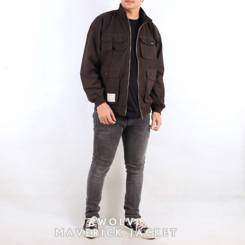 JAKET PRIA VINTAGE MAVERICK ORIGINAL WOLV-Maverick Coklat