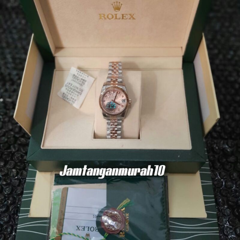 JAM TANGAN WANITA ROLEX AUTOMATIC MESIN SWISS ETA KUALITAS ORIGINAL