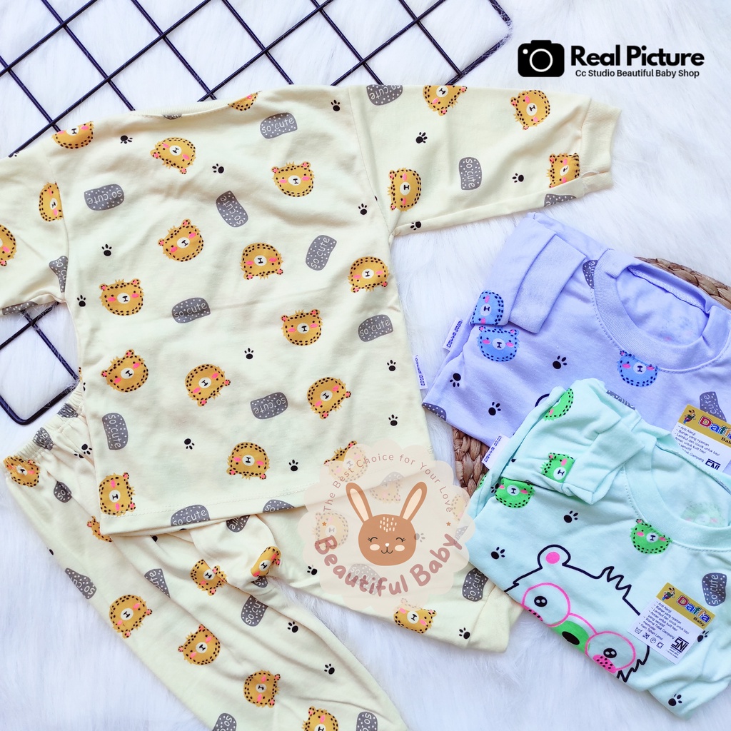 PREMIUM Setelan Piyama Baju Bayi Usia 3-18 Bulan Celana Panjang Lengan Panjang Motif Printing Bear / Baju Tidk ur Bayi Laki-laki / Piyama Bayi Perempuan / Baby.ou