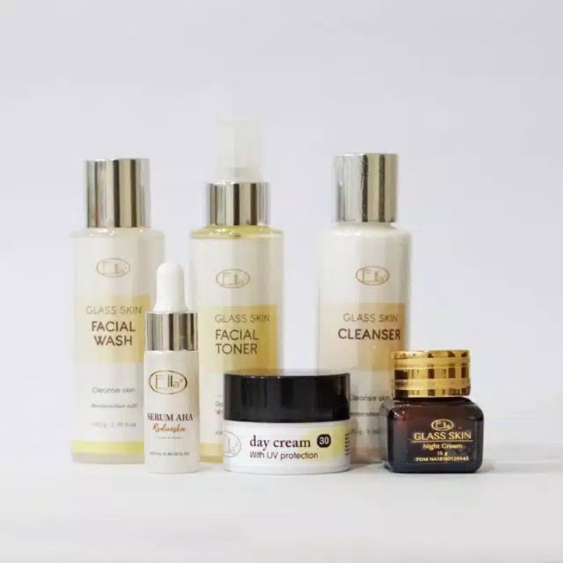 ELLA SKINCARE Paket Whitening Glowing Normal Skin / D30 Serum AHA