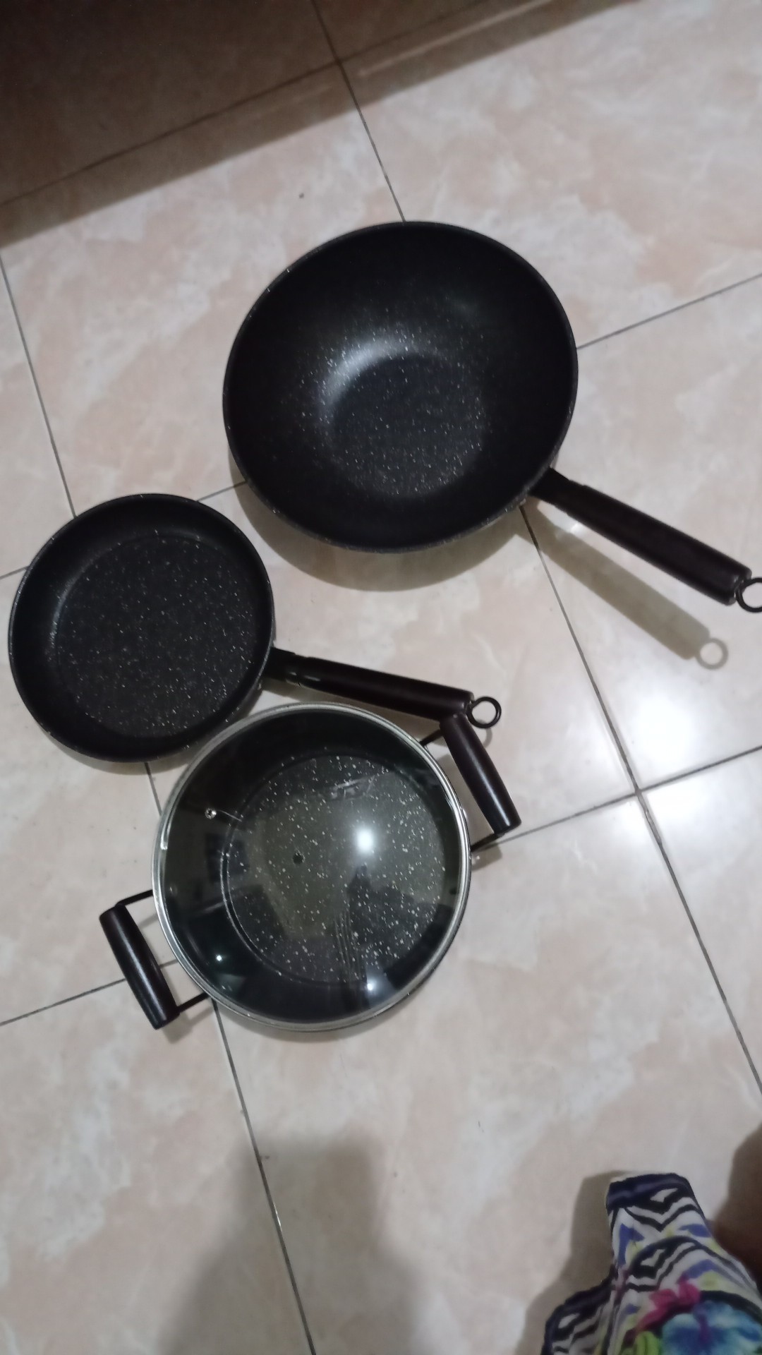 Gm Bear Panci Set Isi 3 Pcs Marble Coating 1300 - Blaze Wajan Set