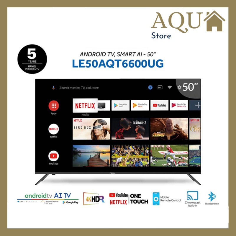TV AQUA 50 INCH ANDROID SMART 4K UHD LE50AQT6600UG / 50AQT6600 / LE50AQT6600 / 50AQT6600UG