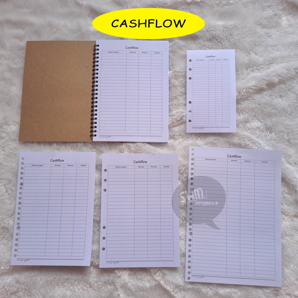 

[BUY10 FREE1] planner cashflow - refill loose leaf kertas isi binder catatan pengeluaran uang keuangan harian A6 6ring A5 20ring B5 26ring