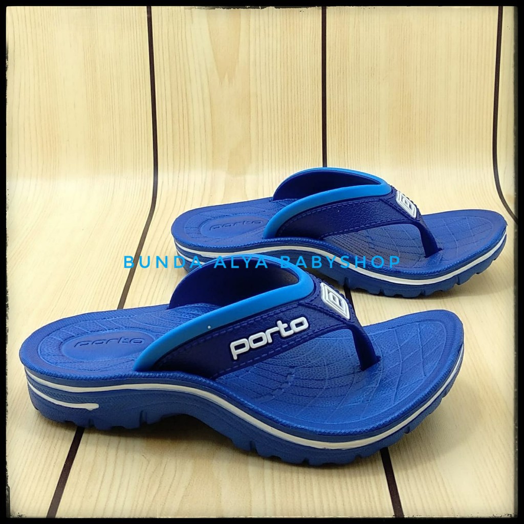 Sendal Anak Laki Laki Usia 3 4 5 6 7 Tahun Karet Anti Licin - Sandal Jepit Anak Cowok Karet BIRU Anti Slip Size 24 - 35