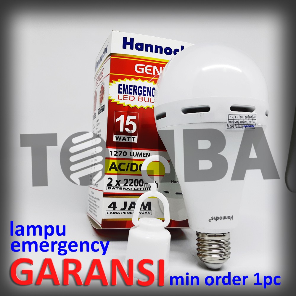 lampu led hannochs / lampu emergency 15watt 15w putih sni