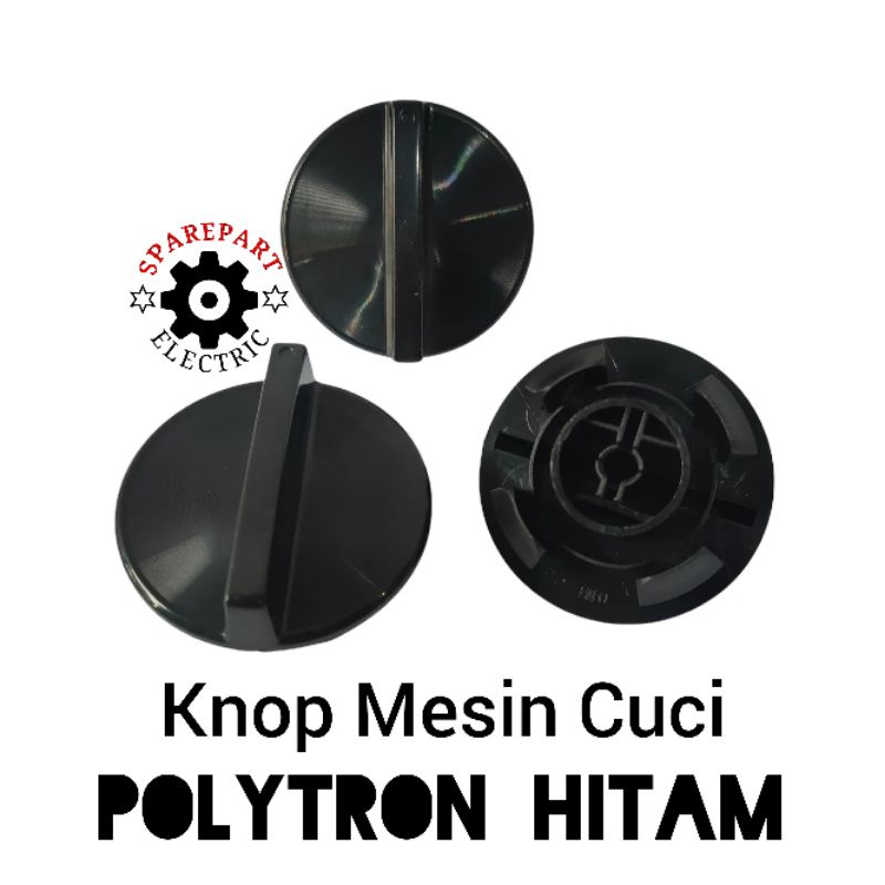 KNOP - TOMBOL PUTARAN UNTUK MESIN CUCI POLYTRON ORIGINAL WARNA HITAM / HIJAU