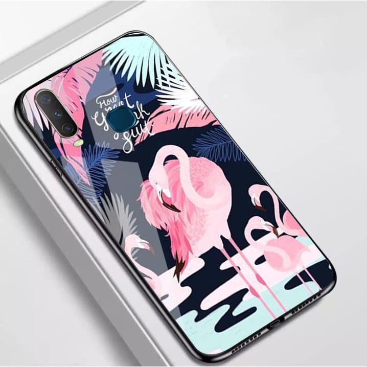 [K35] Soft Case Glass Flaming For Oppo/Vivo/Xiaomi/Samsung/Iphone/Realme