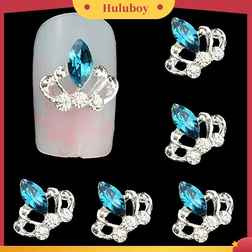 Huluboy Huluboy♡ 10pcs Berlian Imitasi Bentuk Mahkota 3D Untuk Dekorasi Manicure Charms