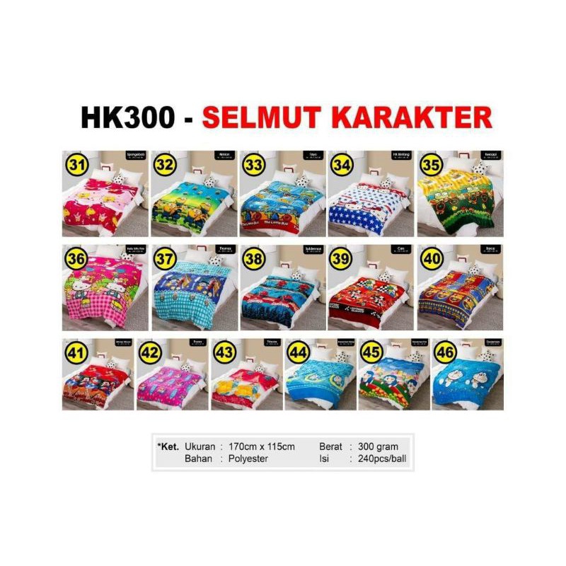 selimut bulu karakter/selimut karakter/selimut bulu/selimut lembut