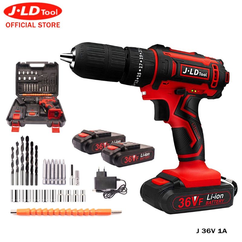 Jual Bor Baterai V A Mm Jld Impact Drill Baterai Cordless Mesin Bor Beton Besi Kayu