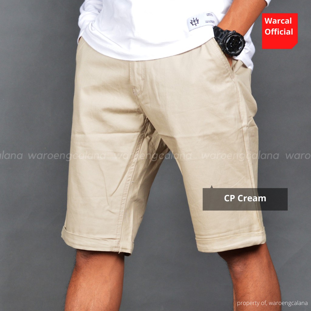 Celana Pendek Pria Chino Pants Cream