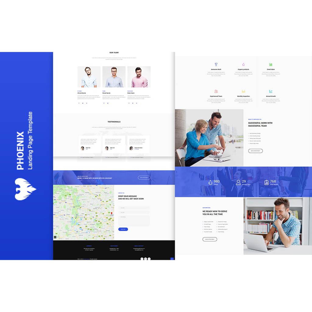 Landing HTML Page - Phoenix Services HTML Template