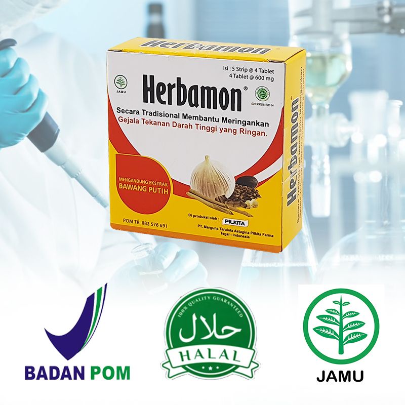 Herbamon Suplemen Penurun Tekanan Darah Tinggi 5 Strip / 50 strip Isi 4 Tablet BPOM Halal Ekstrak Ba