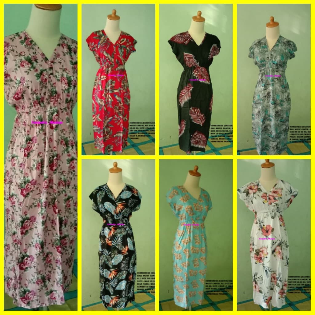 LIMITED HOMEDRESS (DASTER) BALI MOTIF CANTIK, ALL SIZE BB 55-65 KG, SIZE L MAX LD 100 CM BISA PAKAI.