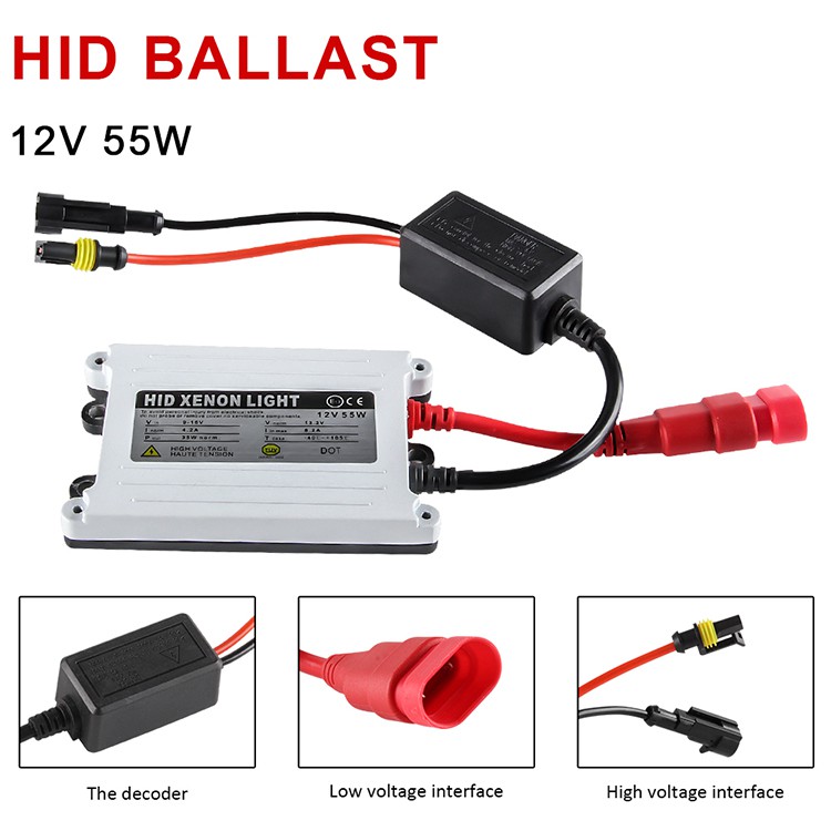 Xenon H7 55w Slim Ballast Hid Xenon 12v H1 H3 H4 H8 H11 Hb3 Hb4 3000k 4300k 6000k 8000k Pengganti Halogen