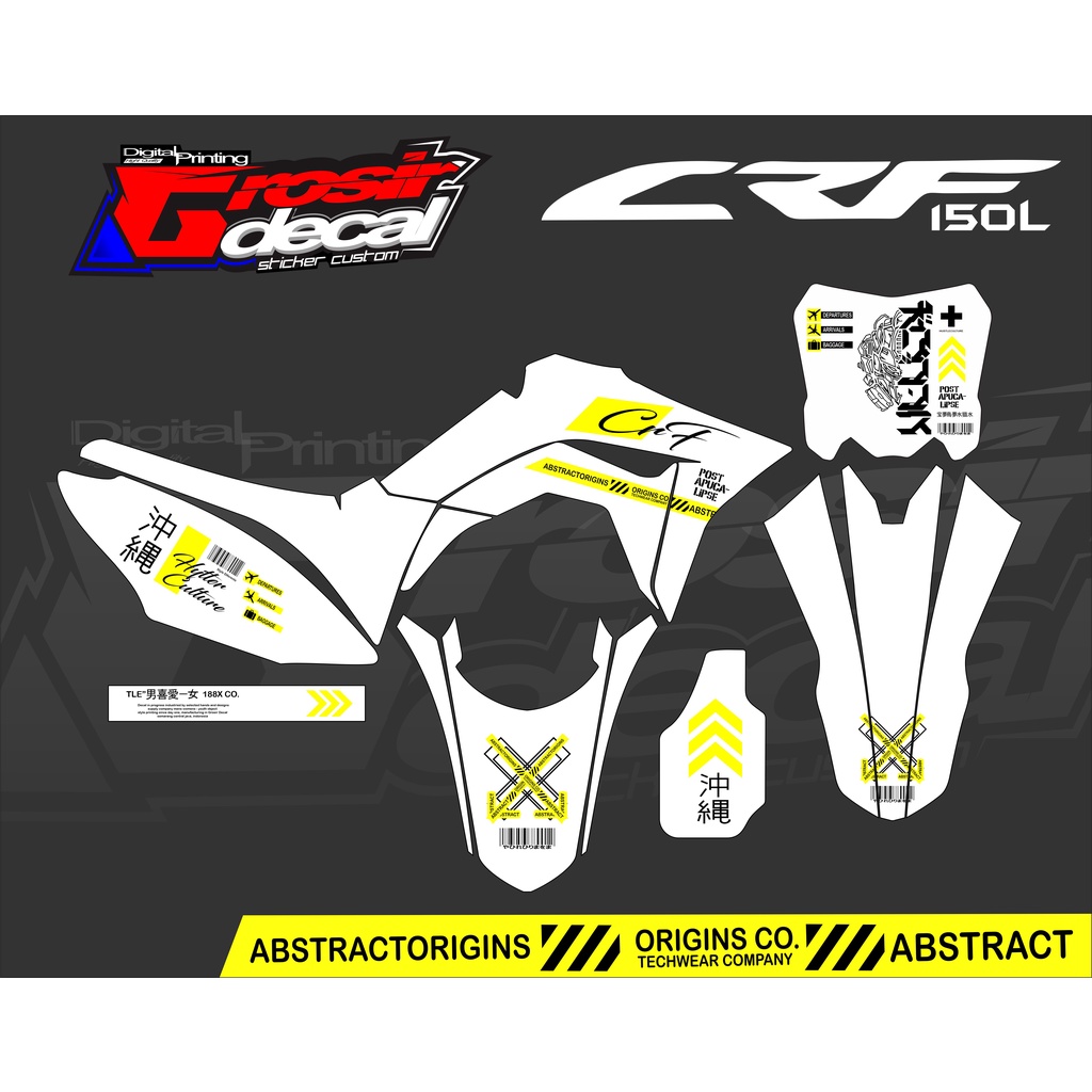 Decal Sticker CRF 150 L putih full body Dekal CRF 150 putih fullbody