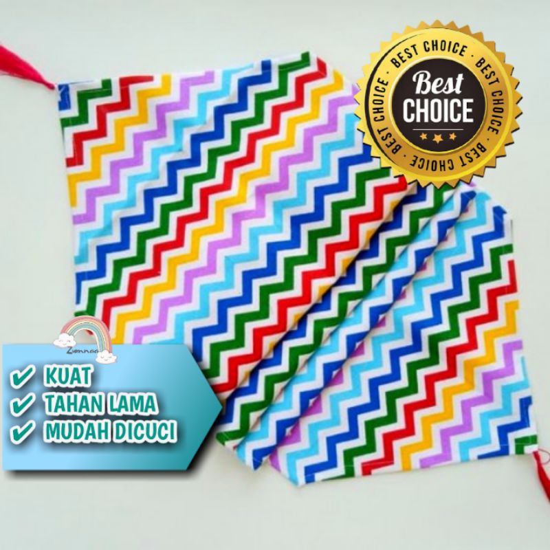 TAPLAK MEJA RUANG TAMU MINIMALIS TABLE RUNNER KAIN KANVAS ALAS MEJA MAKAN SET PANJANG CHEVRON RAINBO