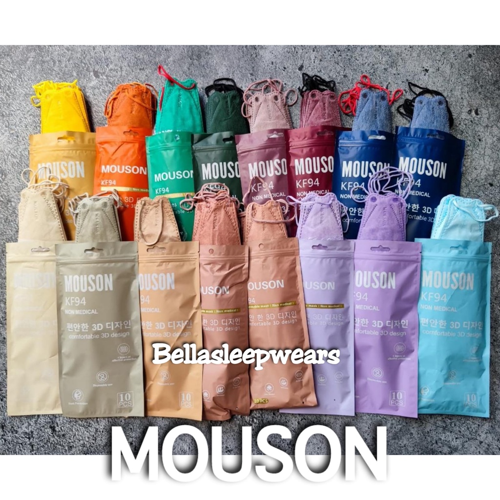 KF94 MOUSON EMBOS 10PC - MASKER MOUSON KF94 NEW WARNA TALI SENADA 4PLY