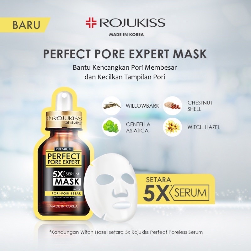 ROJUKISS Premium Expert 5X Serum Mask - 25 ml - BPOM - Gluta pore expert , Perfect Pore Expert, HYA pore Expert, Bright Pore Expert, Acne Pore Expert, Firm Pore Expert