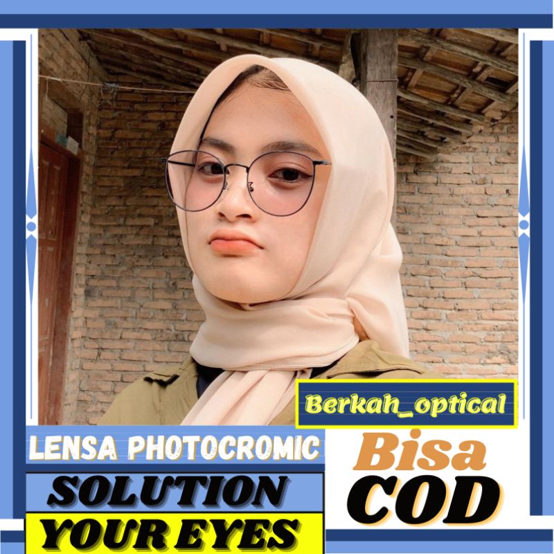 kacamata Photocromic ( CAT EYE ) PHOTOCROMIC minus Antiradiasi ( Paket Frame + Lensa ) 6037