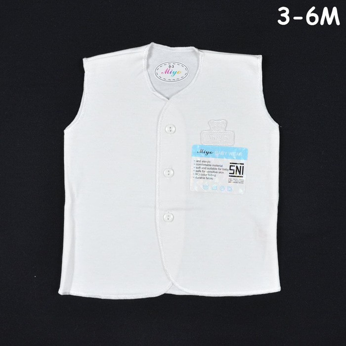 TERMURRAAHH  MIYO 1 Pcs Baju Kutung Bayi/Baby Putih (3-6M) .
