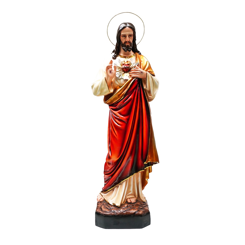 Patung Rohani Tuhan Yesus Hati Kudus Merah Classic 1,5 Meter Pajangan Dekorasi Patung Goa Rumah