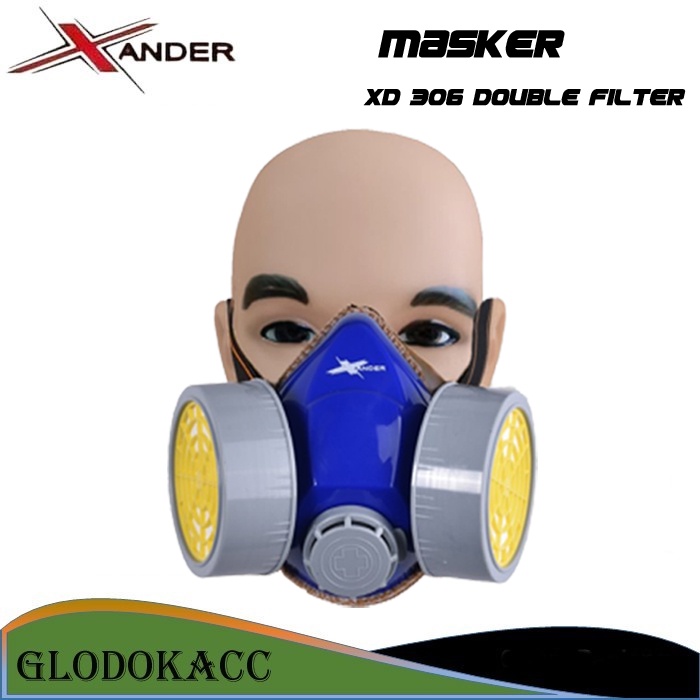 Masker Debu Cat &amp; Kimia / Xander Masker Respirator Mask Double Filter