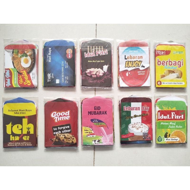 

(10pcs) amplop lebaran MIX MOTIF kekinian