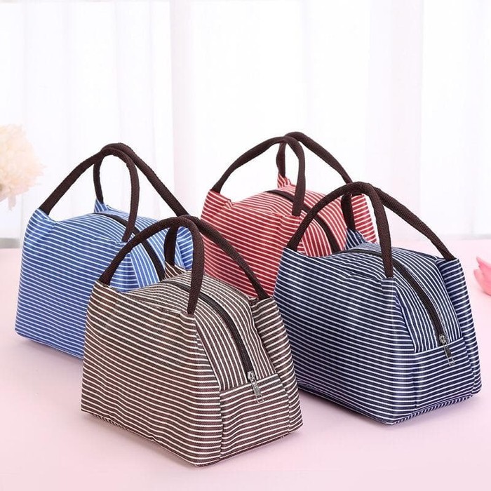 Lunch Storage Bag/ Tempat Bekal Tahan Panas Motif Stripe