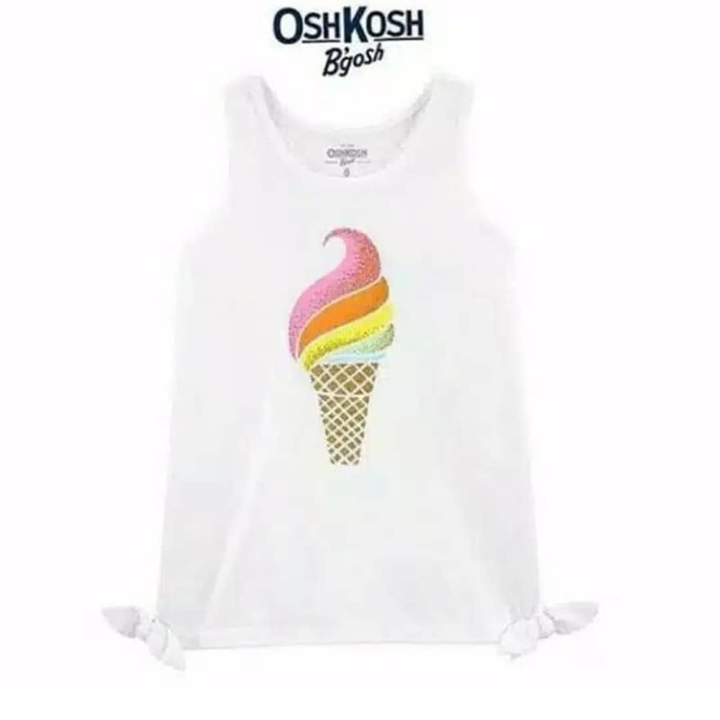 TANKTOP ANAK PEREMPUAN POPMYWEAR OSHKOSH WHITE ICE CREAM SZ 2-4Y