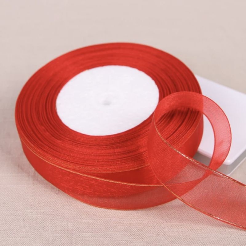 

Pita Organdi List Emas 1 inch atau 2.5 cm, panjang 3 meter