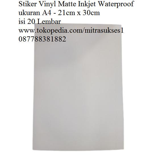 

Stiker Vinyl Matte Inkjet Waterproof A4 CUCI GUDANG