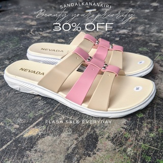 sandal Slide flat Nevada wanita sendal wanita slop ringan sandal cewek NV 876.