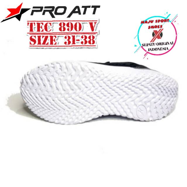 PRO ATT PC 950 V / PRO ATT PI 600 V / PRO ATT PA 700  V PEREKAT - SEPATU SEKOLAH ANAK-ANAK PRO ATT PEREKAT / SEPATU PRO ATT PEREKAT HITAM PUTIH /SEPATU HITAM POLOS