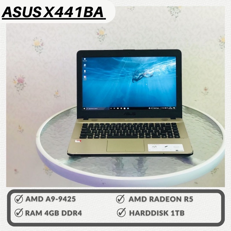 LAPTOP ASUS X441BA AMD A9-9425 RAM4Gb/HDD1TB/WIN10+OHS/14”INCH LAPTOP KULIAH MAHASISWA/LAPTOP MURAH/