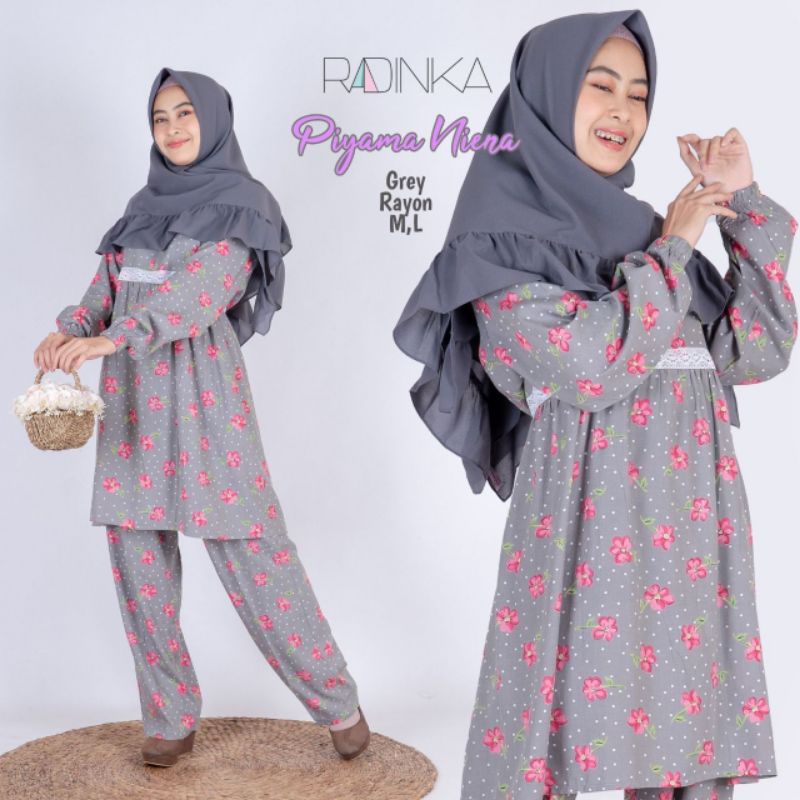 Radinka Piyama Rayon Dewasa Busui Friendly Oneset Homedress