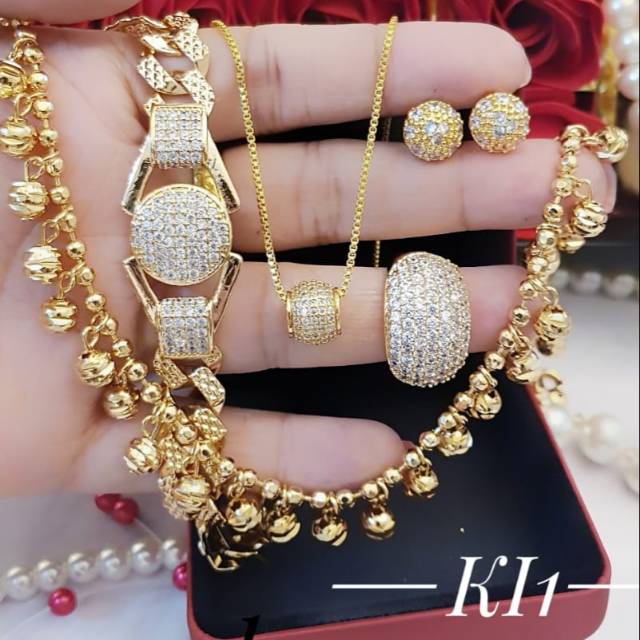 Xuping set perhiasan lapis emas 24k 1912