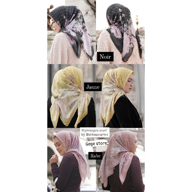 sale hydrangea scarf Buttonscarves noir (black)