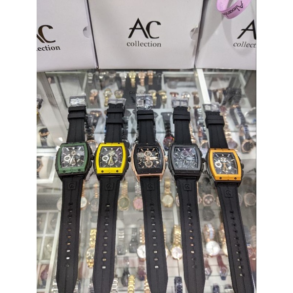 jam tangan rubber ac pria terbaru ALEXANDRE CHRISTIE AC 6598 MC