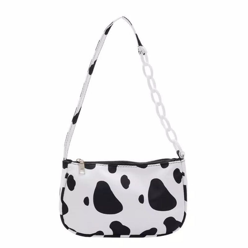 A-ZAHRA BAG COW PATTERN / TAS BAHU MOTIF KULIT SAPI RANTAI DAN BIASA