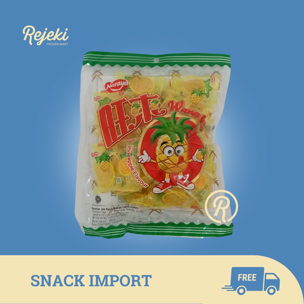 

Naraya Wang Lai Pineapple Jelly Candy Permen Nenas 400gr - Rejeki Frozen Mart