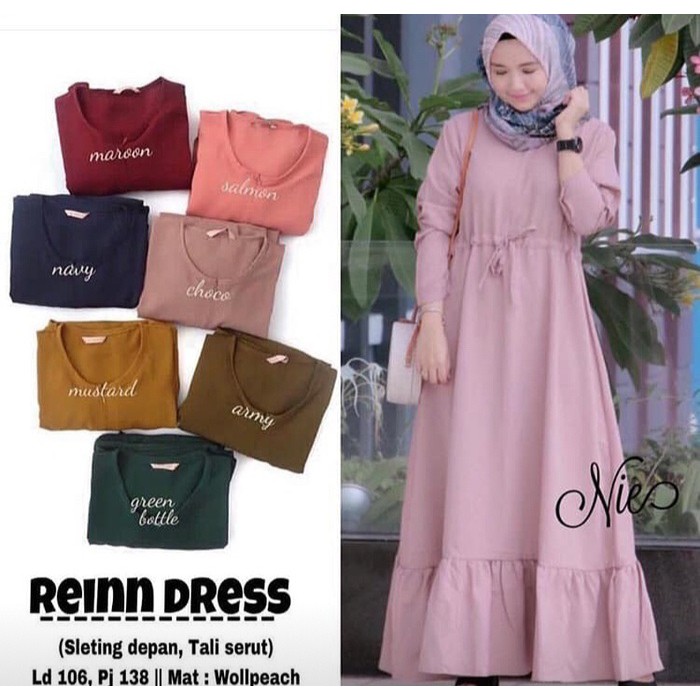 Baju gamis wanita terbaru gamis Remaja kekinian modern 2021 wanita dress Rein maxy