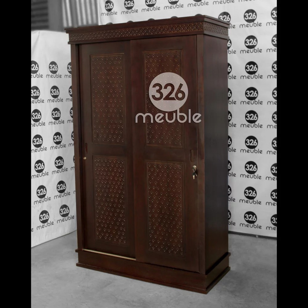 Lemari Pakaian 2 Pintu Sliding Minimalis - Almari Pakaian Sliding Jati