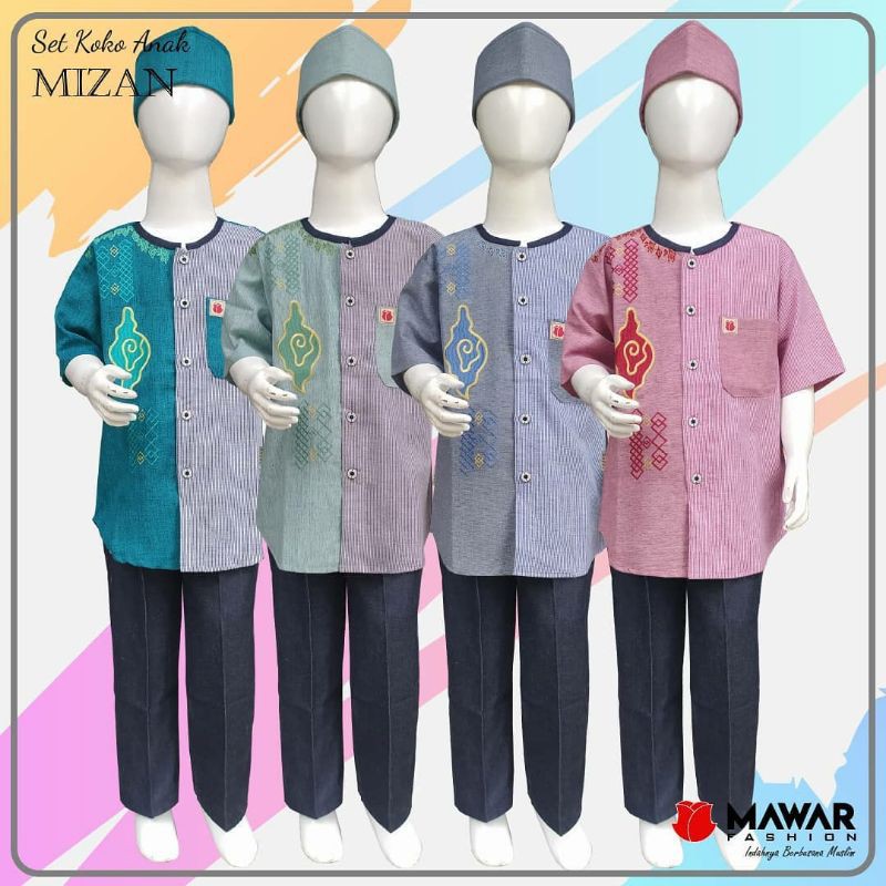 Koko Mizan Mawar Fashion. Koko Anak. Setelan Koko Anak
