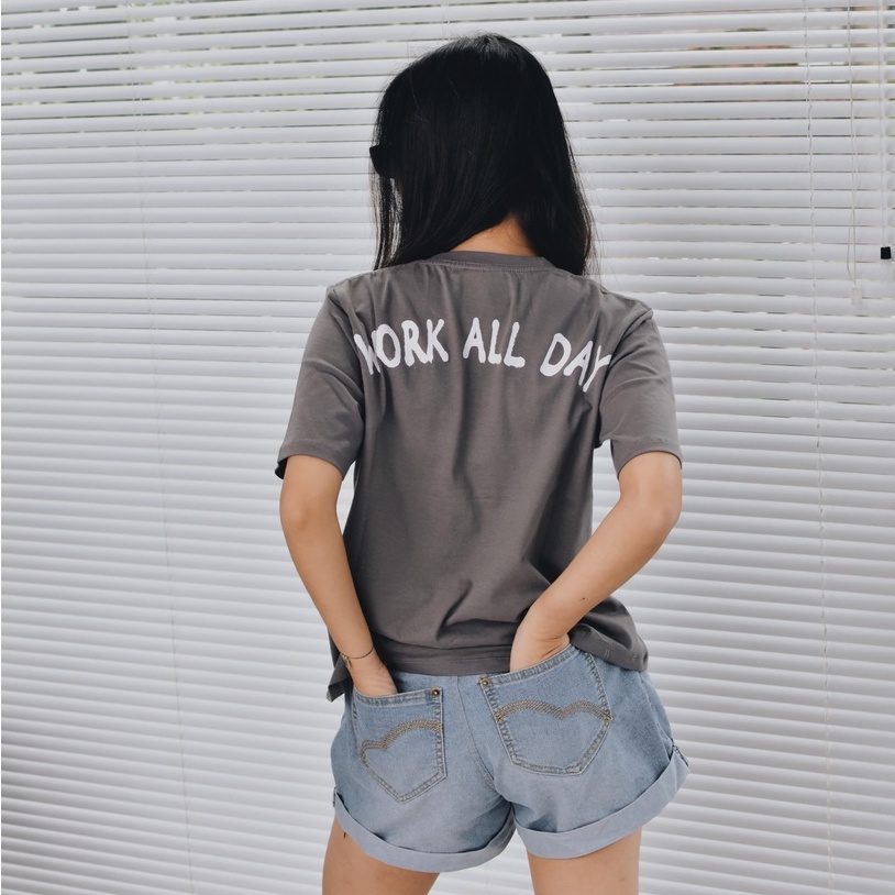 YOKUMA - Work All Day Premium T-Shirt Oversized - Grey